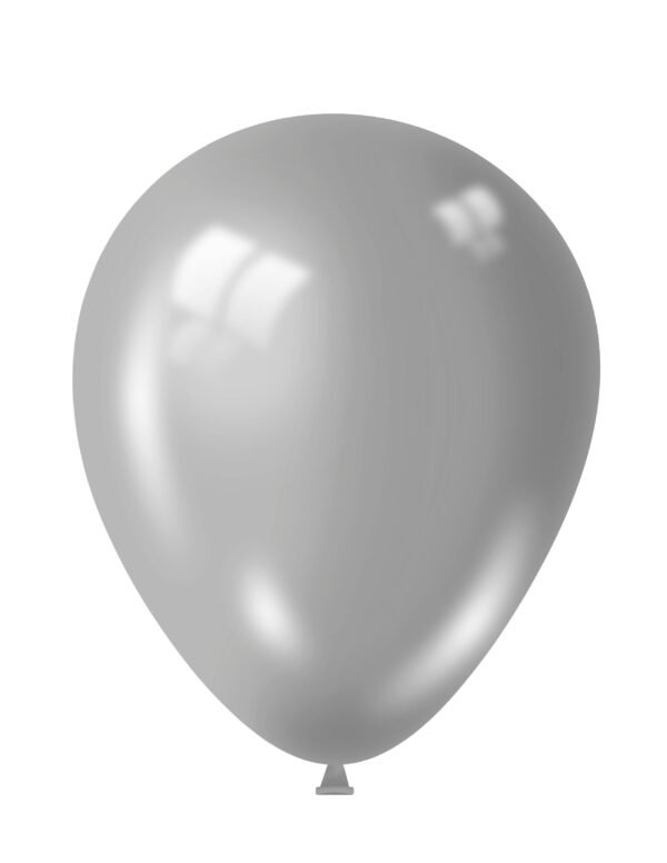 12 Inch Shiny Silver Fantasia Balloons (Pack Quantity 5)