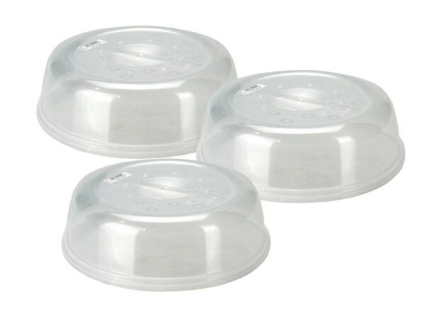 3 x Microwave Plate Food Cover Vented Splatter Guard Protector Kitchen Lid Vent ? All Time ? India Bazaar