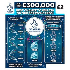 £300k 30Th Birthday Game 1422 National Lottery Scratchcard