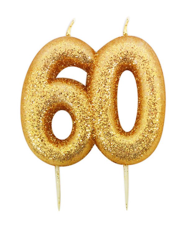 60 Gold Glitter Candle