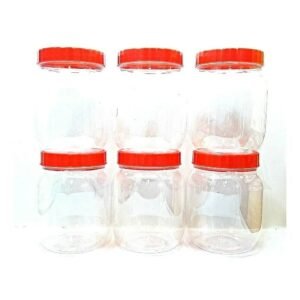 (750ml) 6 pcs Red Lid Plastic Round Pet Jars Food Grade Odourless Containers 50 ? 3000 ml