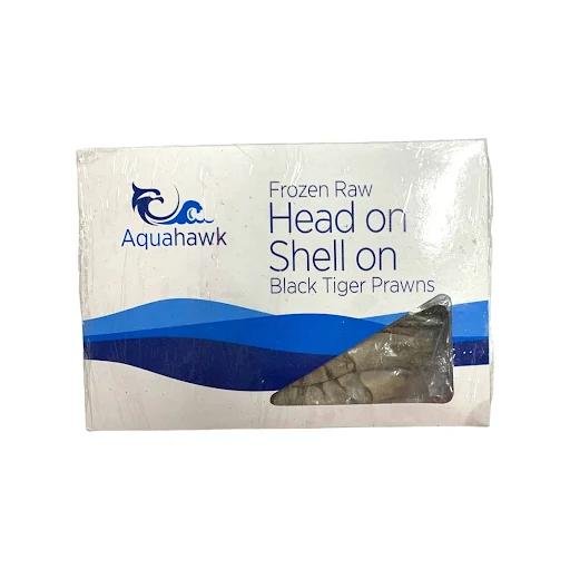 Aqua Hawk 812 Head On Shell Black Tiger Prawns On Semi IQF - 1kg