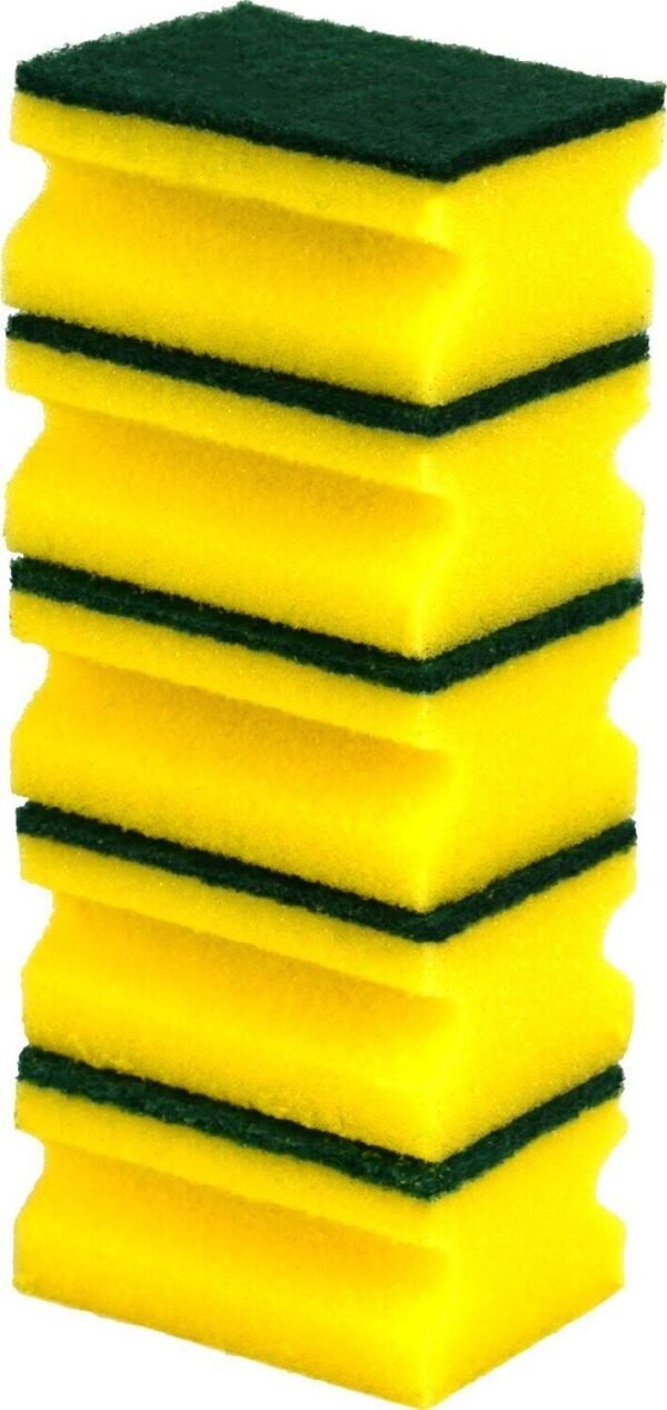 Catergold Heavy Duty Cleaning Sponges 9 x 6 x 2cm Kitchen Dishes Washing Scrub Scourer 5pk (2)