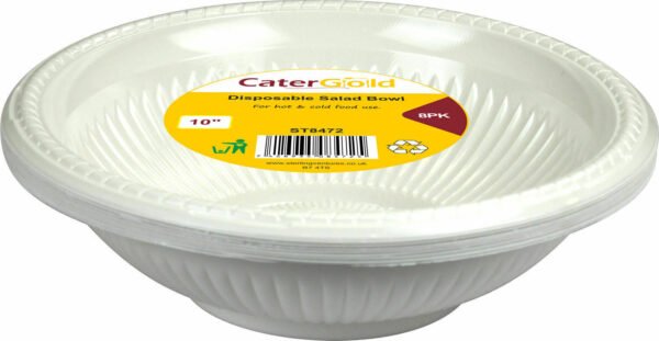 Catergold High Quality 10inch Plastic Salad Bowl 8Pcs- Catering & BBQ