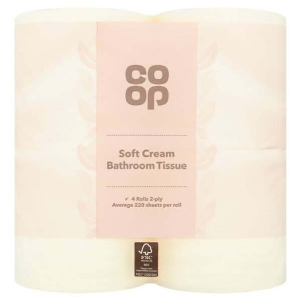 Co Op Soft Cream Bathroom Tissue 4 Rolls 2-Ply