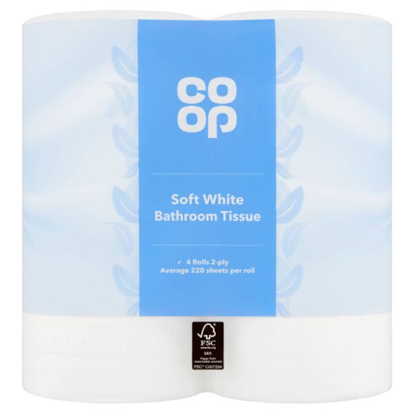 Co Op Soft White Bathroom Tissue 4 Rolls 2-Ply