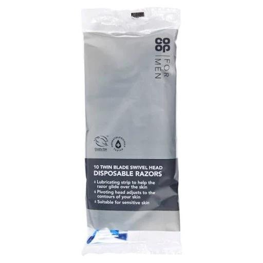 Co Op For Men 10 Twin Blade Swivel Head Disposable Razors