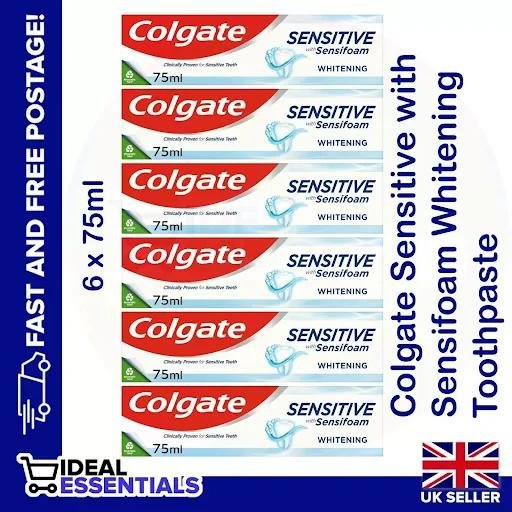 Colgate Sensitive Instant Relief Repair Gentle Whitening Toothpaste 75ml x 6