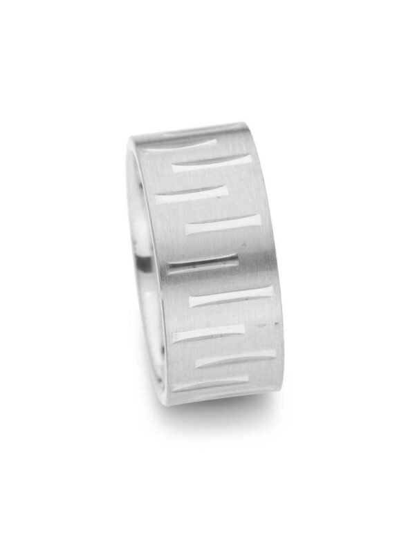 Exclusive 14K White Gold Men?s Wedding Ring Glorious Symphony