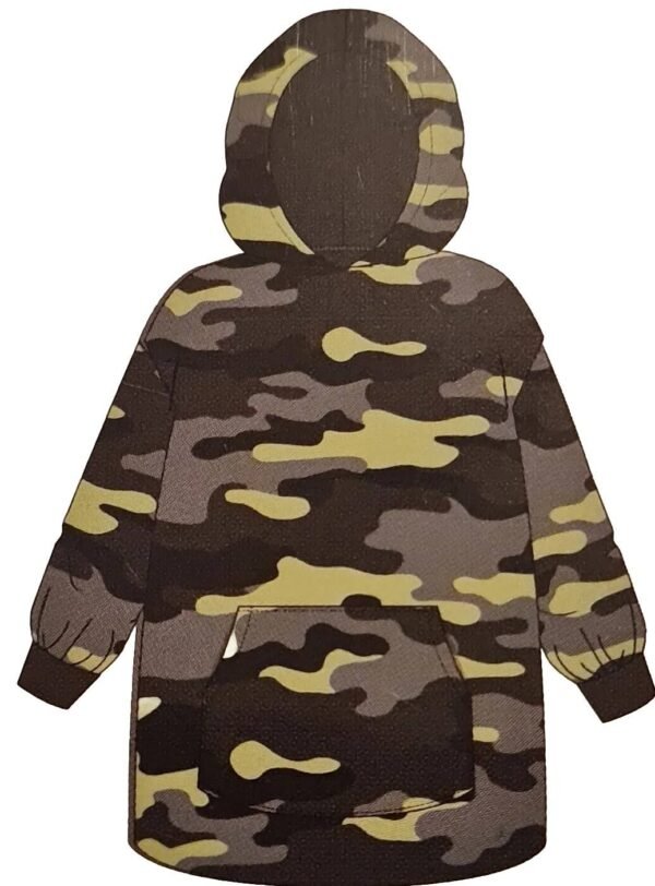 Kids Unisex Oodie Snuddy Super Warm Thick Fleece Snuddie Camouflage Print S-M
