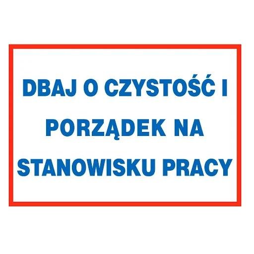 Libres Dbaj O czysto?? porz?dek Na stanowisku pracy 350x250 P?yta PCV Tabliczka