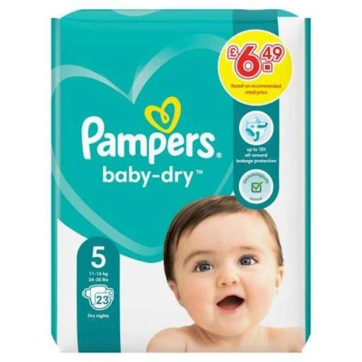 Pampers Baby Dry Size 5 Nappies - Pack of 23