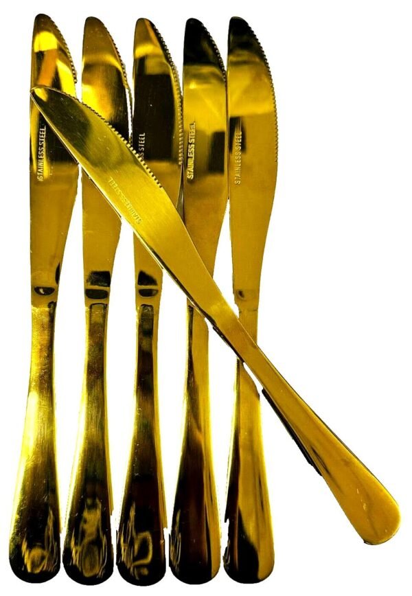 Tri Star 6Pcs Knife Stainless Steel Gold Set Dishwasher Safe Premium Quality Free Postage