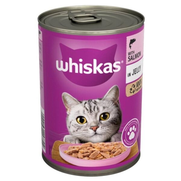 Whiskas Adult Wet Cat Food Salmon in Jelly Tin 400g